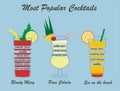 Vector popular cocktails, including the composition Royalty Free Stock Photo