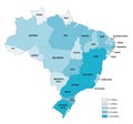 Vector population map of the Federative Republic of Brazil