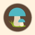 Vector Porcini Mushrooms Flat Design Illustration EPS 10 Logo