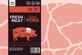 Vector pork label design concept