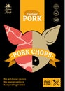 Vector pork packaging design concept