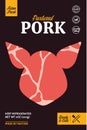 Vector pork packaging or label design