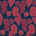 Vector porphyra seaweed texture. Seamless pattern on dark blue background. Red algae. Edible seaweed. Royalty Free Stock Photo