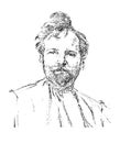 Vector portrait of Alphonse Mucha Royalty Free Stock Photo