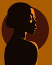 Vector portrait of attractive African American woman