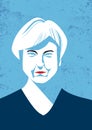 Vector portrait of British Prime Minister Teresa May