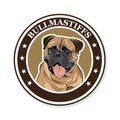 Vector portrait of the dog breed Bullmastiff Royalty Free Stock Photo