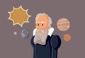 Vector Portrait of Galileo Galilei in Caricature Style