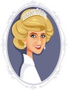 London, UK, 19 September 15 2018, Lady Diana Princess of Wales Vector Caricature