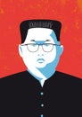 Vector portrait of Kim Jong-un the leader of North Korea Royalty Free Stock Photo