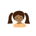 Vector portrait of a little girl in flat style. Illustration of a child Indian Royalty Free Stock Photo