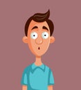 Vector Portrait of a Man feeling Puzzled and Confused
