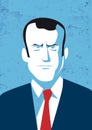 Vector portrait of French president Emmanuel Macron Royalty Free Stock Photo