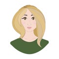 Vector illustration blonde woman face