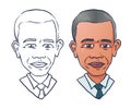 Vector portrait of president Barack Obama Royalty Free Stock Photo