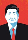 Vector portrait of the President of People`s Republic of China Xi Jinping Royalty Free Stock Photo