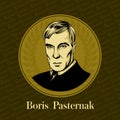 Vector portrait of a Russian writer. Boris Leonidovich Pasternak was a Russian poet, novelist, and literary translator.
