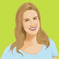 Vector Portrait Of A Smiling Young Caucasian Woman Concept