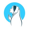 Vector portrait of Virgin Mary for your logo