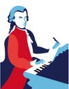 Wolfgang Amadeus Mozart vector illustration