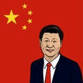 Vector portrait of Xi Jinping.