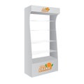 Vector POS POI Cardboard Glass Floor Display Rack For Supermarket.