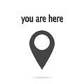 Vector position icon. You are here on white isolated background Royalty Free Stock Photo