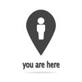 Vector position icon. You are here on white isolated background Royalty Free Stock Photo