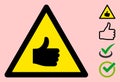 Vector Positive Rating Warning Triangle Sign Icon