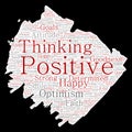 Vector positive thinking, happy strong attitude paint brush
