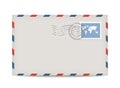 Vector postage envelope with stamp Royalty Free Stock Photo