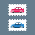 Vector postage stamps with car icon