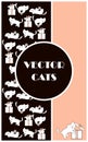 Vector postcard cats frame for friend