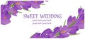 Vector postcard. Wedding invitation. Postcard design template. Royalty Free Stock Photo