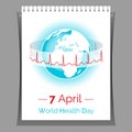 Vector poster for 7 April, World Health Day.