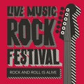Vector banner for Rock Festival of live music Royalty Free Stock Photo