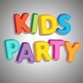 Vector poster bright letters funny kids party