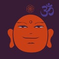 Buddah face print with om symbol Royalty Free Stock Photo