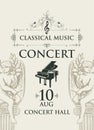 Poster for concert classical music with angels and grand piano