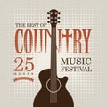 Poster for country music festival with electric guitar Royalty Free Stock Photo