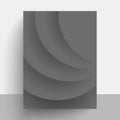 Vector poster design with gray rays. Abstract vector presentation of art poster