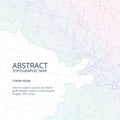 Vector poster design from lines contour topographic map. Abstract hills and different navigation elements