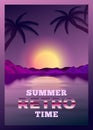 Vector poster template in 80s retro futurism style Royalty Free Stock Photo