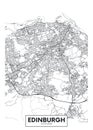 Vector poster detailed city map Edinburgh Royalty Free Stock Photo