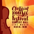 Poster for festival classical music with violin