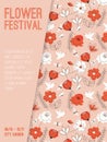 Vector poster of Flower Festival at City Garden concept