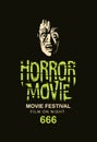 Vector poster for horror movie festival, scary cinema Royalty Free Stock Photo