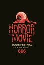 Poster for scary cinema, horror movie festival Royalty Free Stock Photo