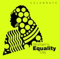 Vector poster illustration for Women`s Equality Day on a neon background