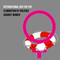 Vector poster for the international day elimination of violence against women Royalty Free Stock Photo